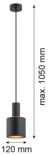 Argon 4219 - Lampadario a sospensione con filo SINES 1xE27/15W/230V d. 12 cm nero