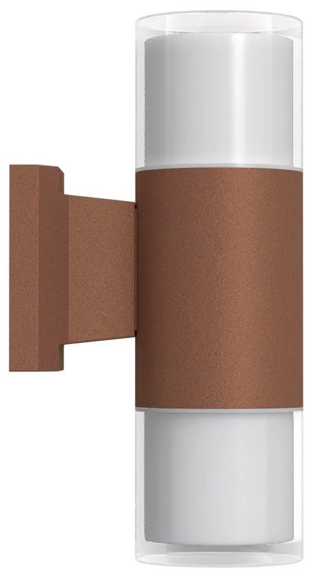 Applique Cilindrica Bidirezionale Corten IP54 con 2 basi GU10