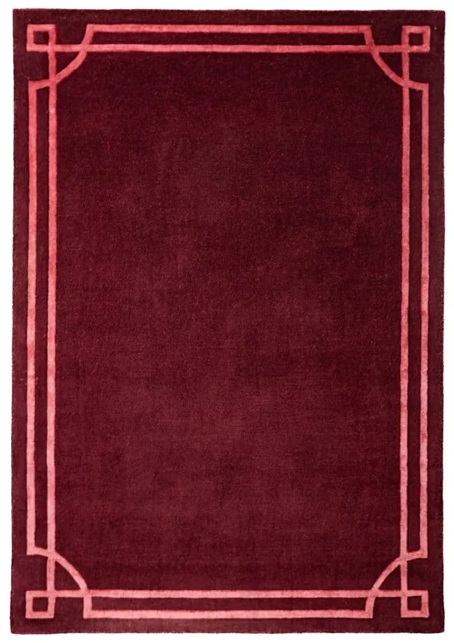 Tappeto burgundy in lana tessuto a mano 160x230 cm Gatsby – Flair Rugs