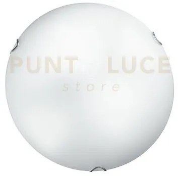 Plafoniera oblo bianca 3 luci attacco e27 40x40x9,4cm in vetro