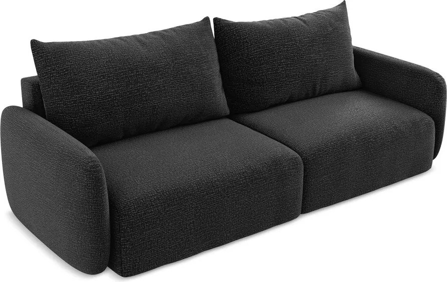 Divano nero allungabile/con contenitore 238 cm Kalena – Makamii