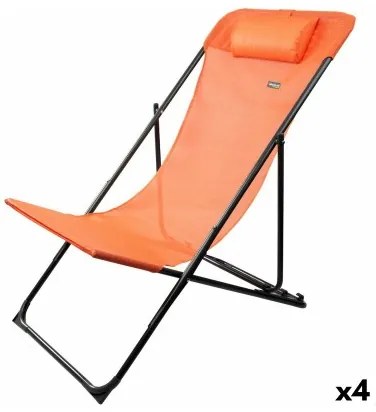 Lettino reclinabile Aktive Arancio 53 x 87 x 78 cm (4 Unità)