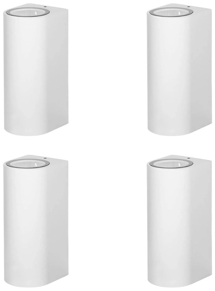 Prios lampada da parete per esterni Tetje, bianco, rotonda, 16 cm, set di 4