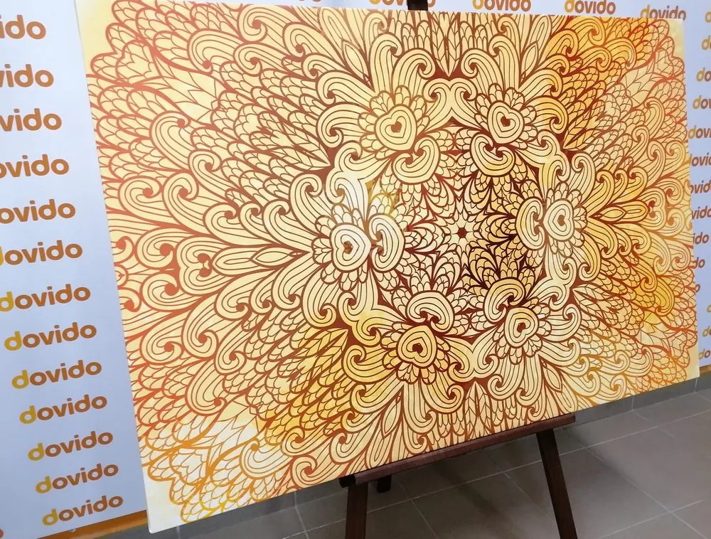 Quadro su tela – Mandala etnica dorata