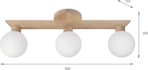 Plafoniera ANTONIO 3xG9/5W/230V rovere/bianco