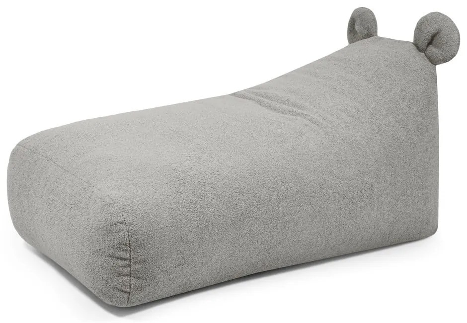 Pouf a sacco per bambini grigio chiaro con rivestimento in bouclé Snug 130 Bear – SLOWDOWN