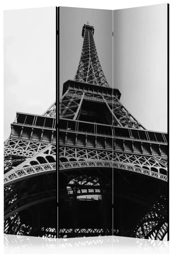 Paravento Gigante parigino (3-parti) - Torre Eiffel in bianco e nero