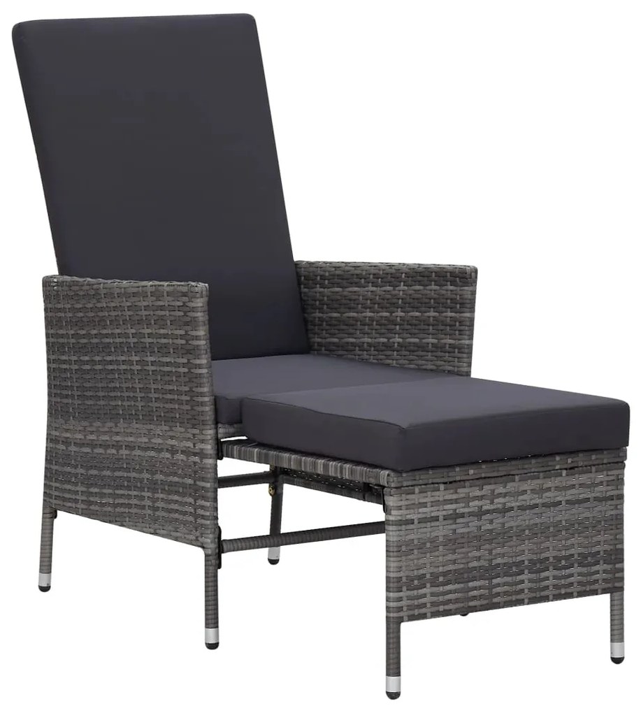 Set Divani da Giardino 2 pz con Cuscini in Polyrattan Grigio