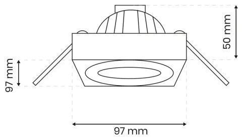 Faretto da incasso NUSA 1xGU5,3/MR16/50W/12V quadrato nero