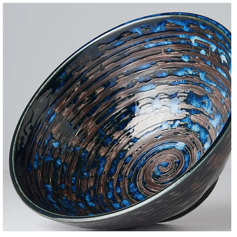 Ciotola in ceramica blu scuro, ø 20 cm Copper Swirl - MIJ