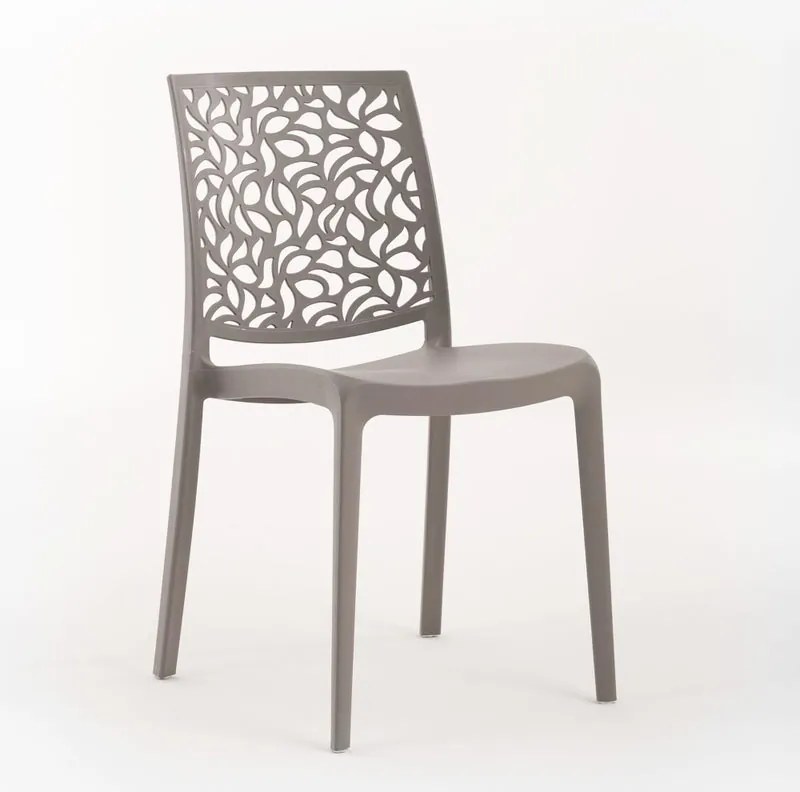 Set da 6 sedie da giardino in polipropilene tortora London Stone NEW GARDEN