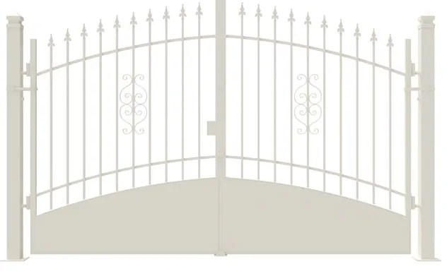 Cancello elettrico battente Marmolada in ferro, apertura centrale, L 308.5, H 195 cm, di colore bianco