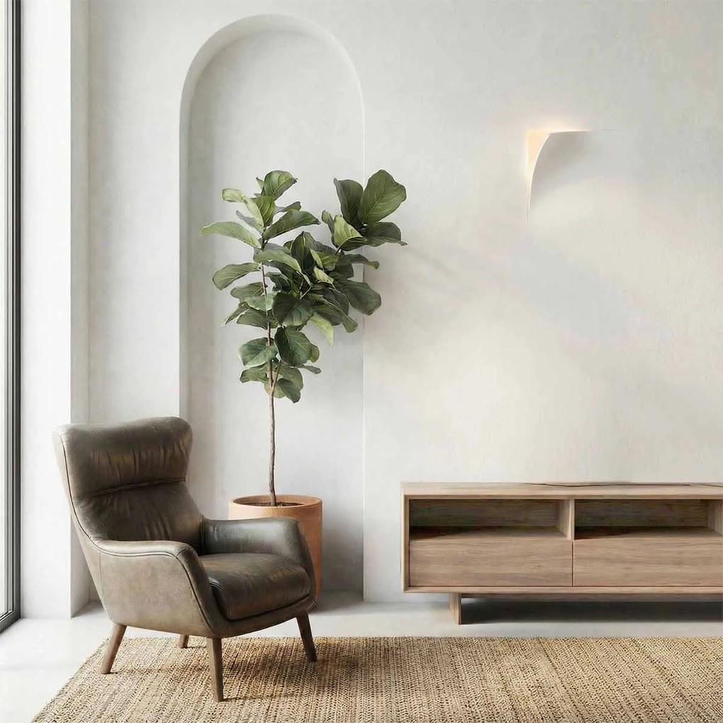 Applique da Incasso E14 FOLD Quadrata in Gesso Pitturabile