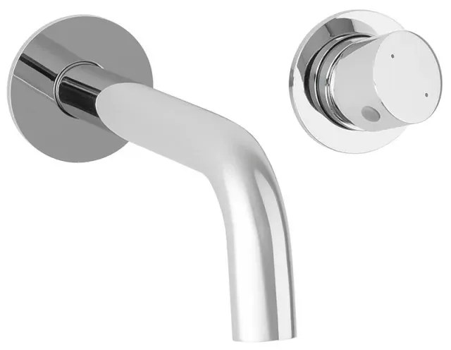 Miscelatore lavabo a muro cromo senza leva in acciaio inox Gemini