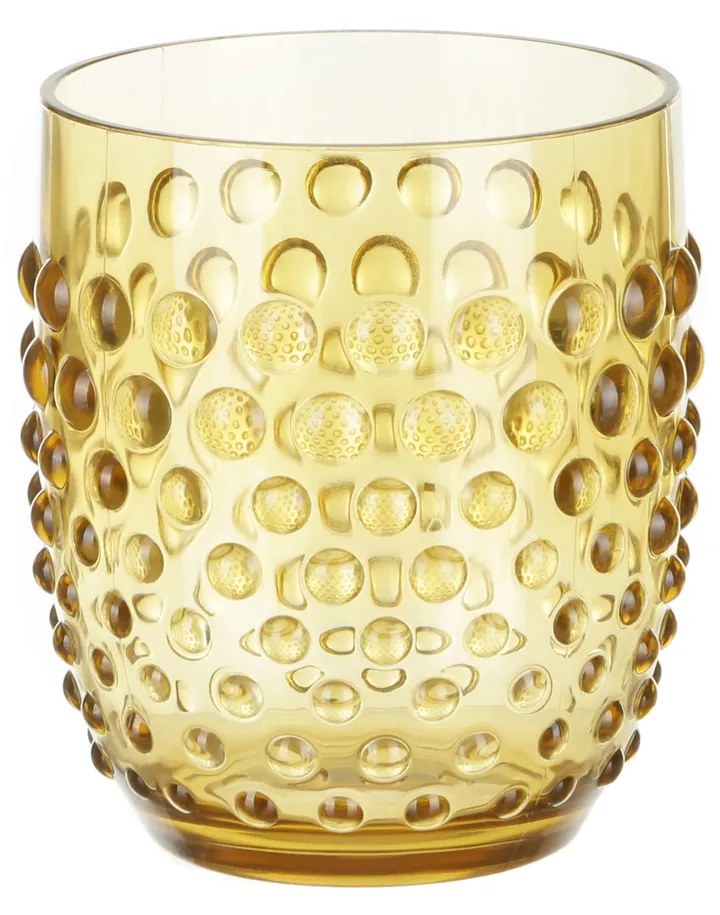 Bicchiere acqua arancione gocce in plastica 430 ml Dotted