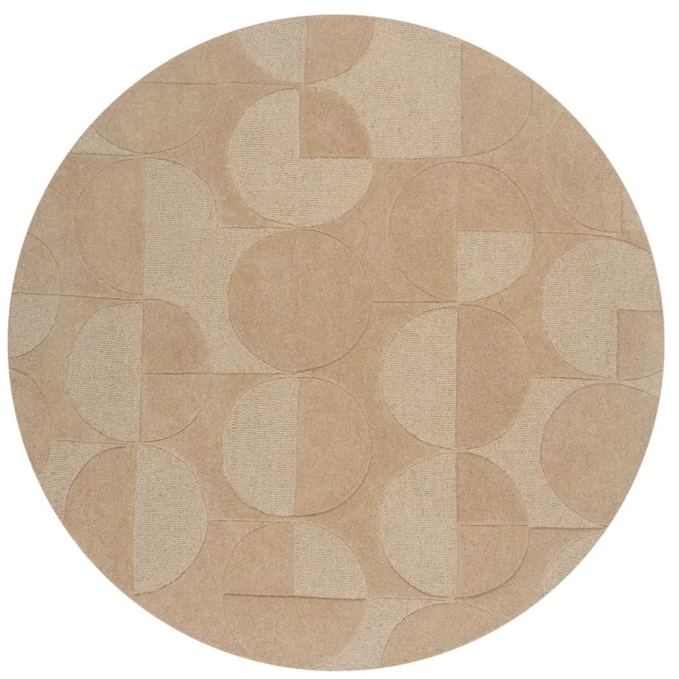 Tappeto rotondo in lana beige ø 160 cm Gigi - Flair Rugs