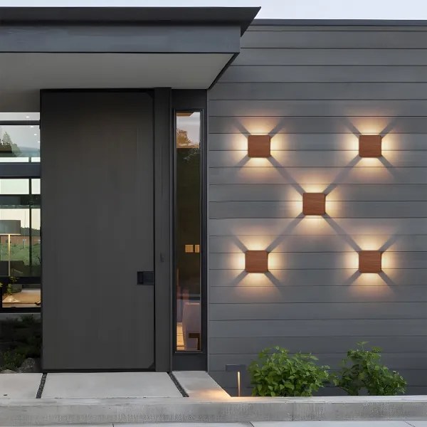 Brilagi - Applique da esterno a LED QUADRAY, 6W/230V, finitura effetto legno, IP54