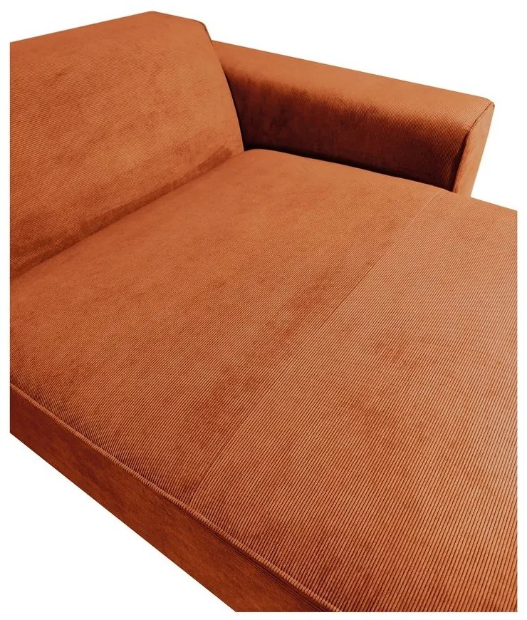 Modulo divano in velluto a coste arancione (angolo sinistro) Sting - Scandic