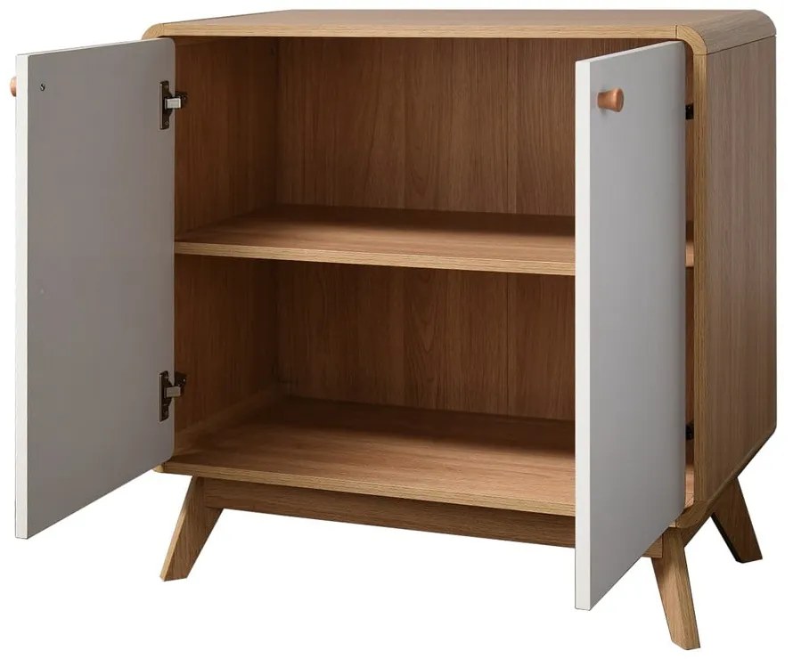 Cassettiera bassa bianca in rovere 75x75 cm Cassie - Støraa