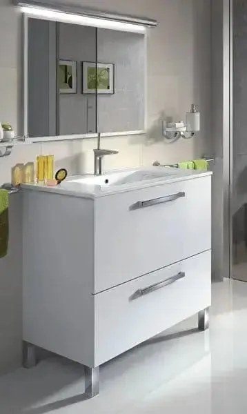 Mobile bagno con specchio 80x45x80H Bianco