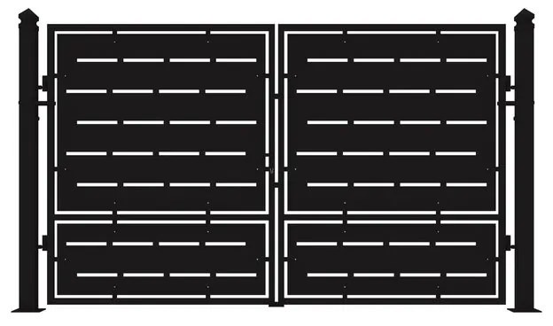 Cancello manuale Privacy in ferro, apertura centrale, L 308.5 x 180 cm, di colore nero