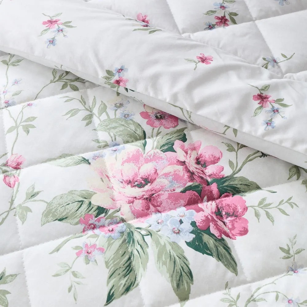 Copriletto color crema con rivestimento trapuntato 200x200 cm Bridgerton Penelope Floral – Catherine Lansfield