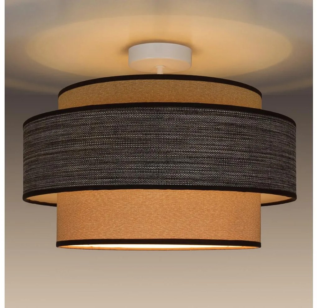 Lampadario a plafone GRACE 1xE27/60W/230V diametro 40 cm color crema/marrone