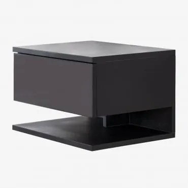 Comodino Sospeso Griviza Con Cassetto Nero - Sklum