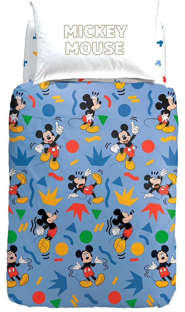 Completo Copripiumino in Cotone Mickey Colors Singolo Warner