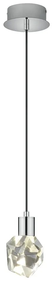 Lampadario LED argentato con paralume in vetro ø 13 cm Verano – Trio Select