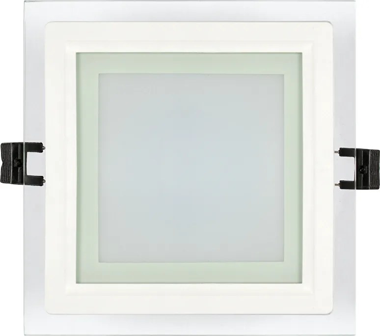 Pannello LED Quadrato da incasso 18W Foro 155x155mm IP44 in Vetro Colore Bianco Naturale 4.200K