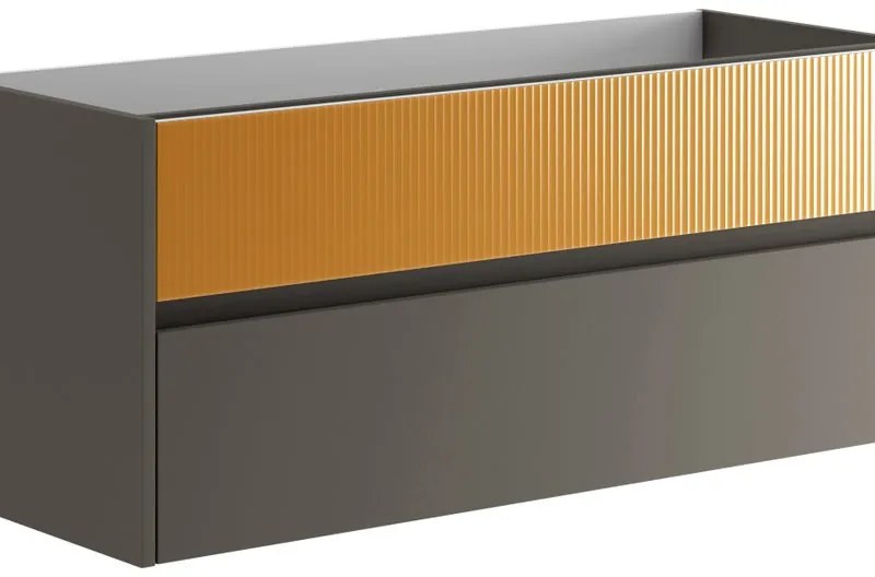 Mobile da bagno sotto lavabo Niwa grigio laccato opaco L 119.5 x H 50 x P 45.5 cm 2 cassetti, lavabo non incluso