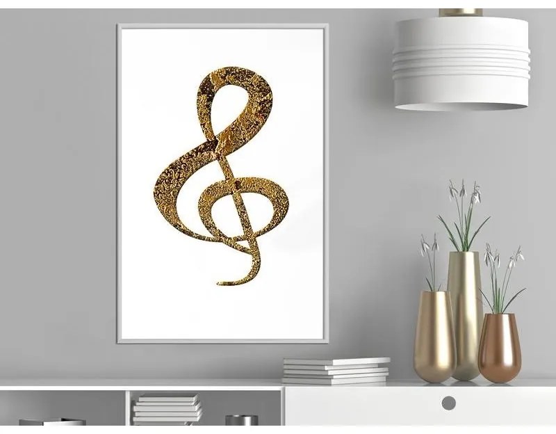 Poster Golden Treble Clef