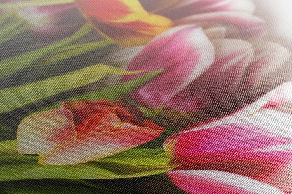 Quadro su tela – Bouquet di tulipani colorati
