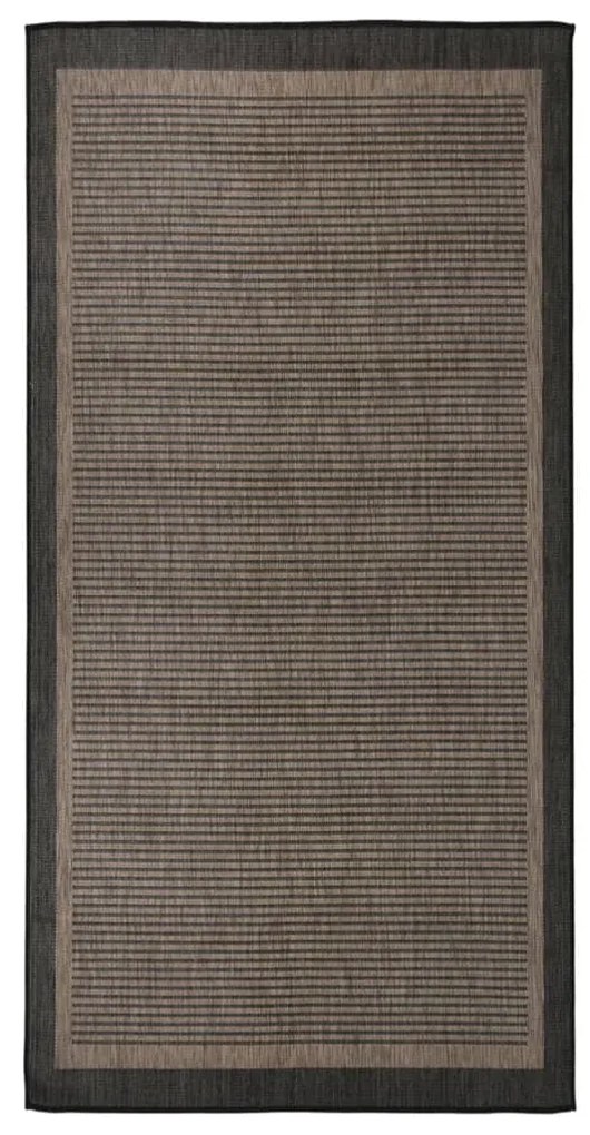 Tappeto Da Esterni A Tessitura Piatta 100x200 Cm Marrone Scuro /
