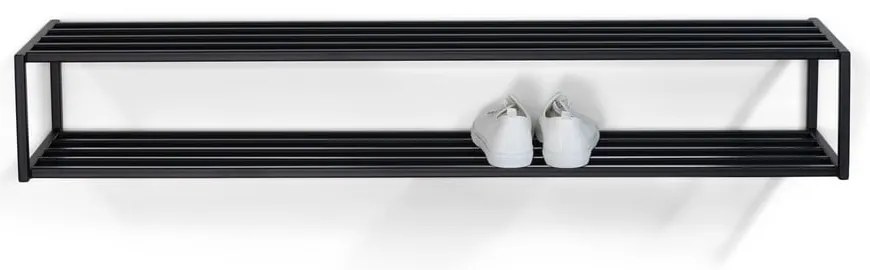 Scarpiera nera in metallo da parete 118x20,5x30,5 cm School – Spinder Design