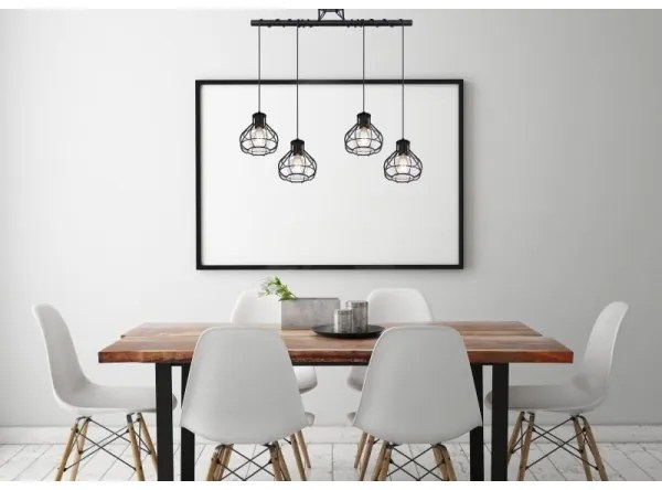 Globo 15388-4D - Lampadario su filo CLASTRA 4xE27/60W/230V