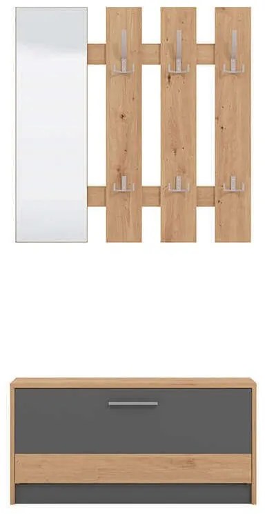 ADDIE - mobile ingresso appendiabiti moderno minimal in legno