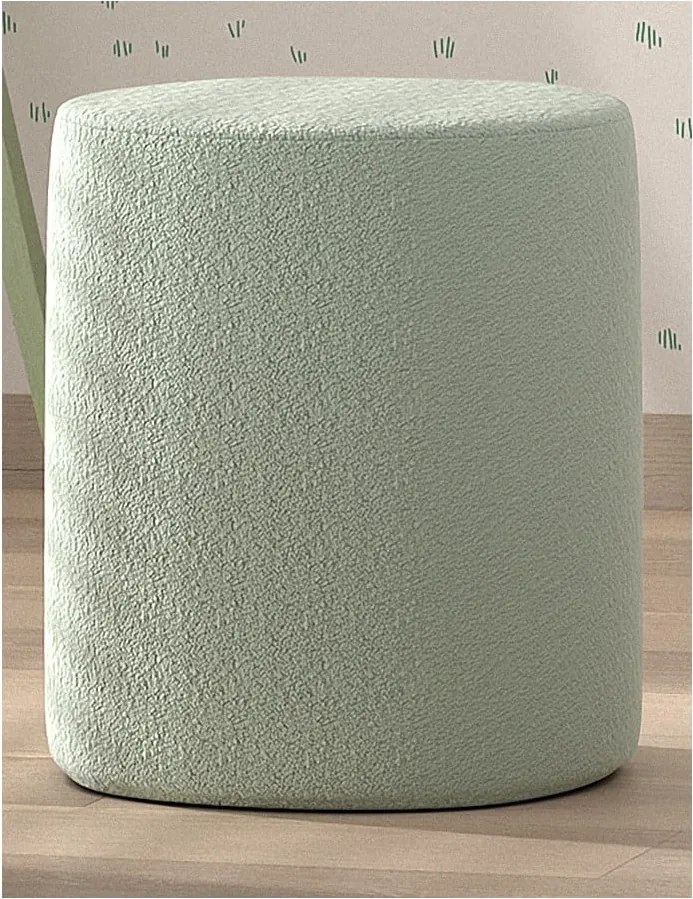 Pouf per bambini verde chiaro in tessuto bouclé MOON - Vipack