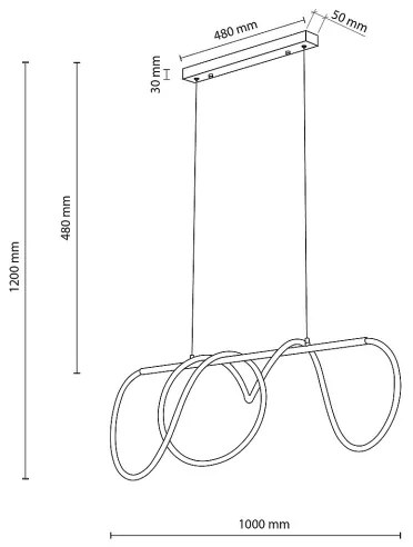 Lampada a sospensione LED su cavo FLEXI LED/45W/230V 4000K nera
