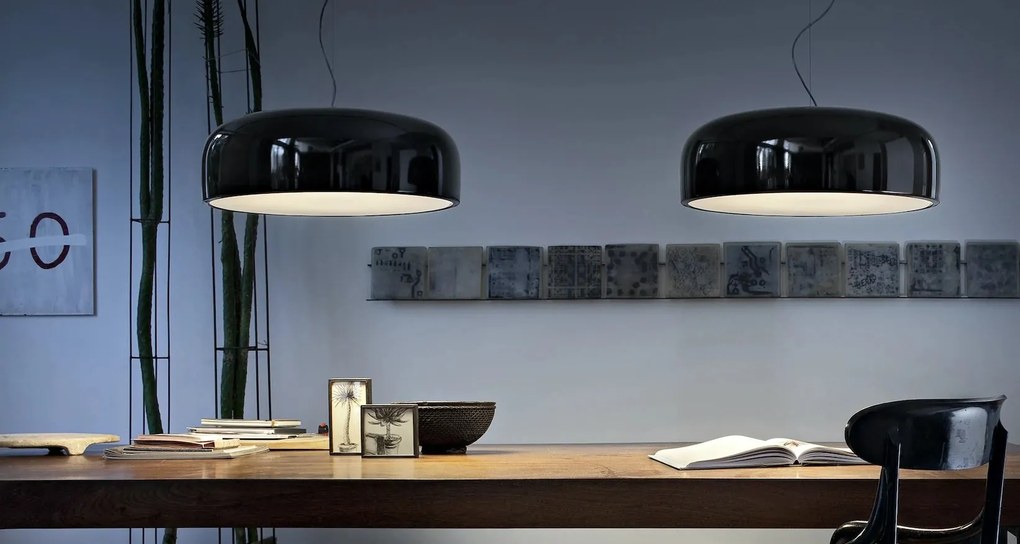 Flos Smithfield Suspension Pro Lampada led 60 cm A Sospensione e luce diretta in alluminio Nero lucido