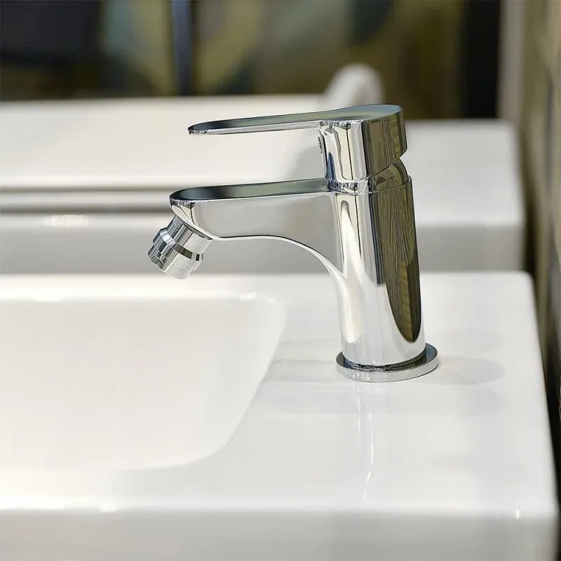 Miscelatore lavabo e bidet cromati con scarico click clack incluso Zoe