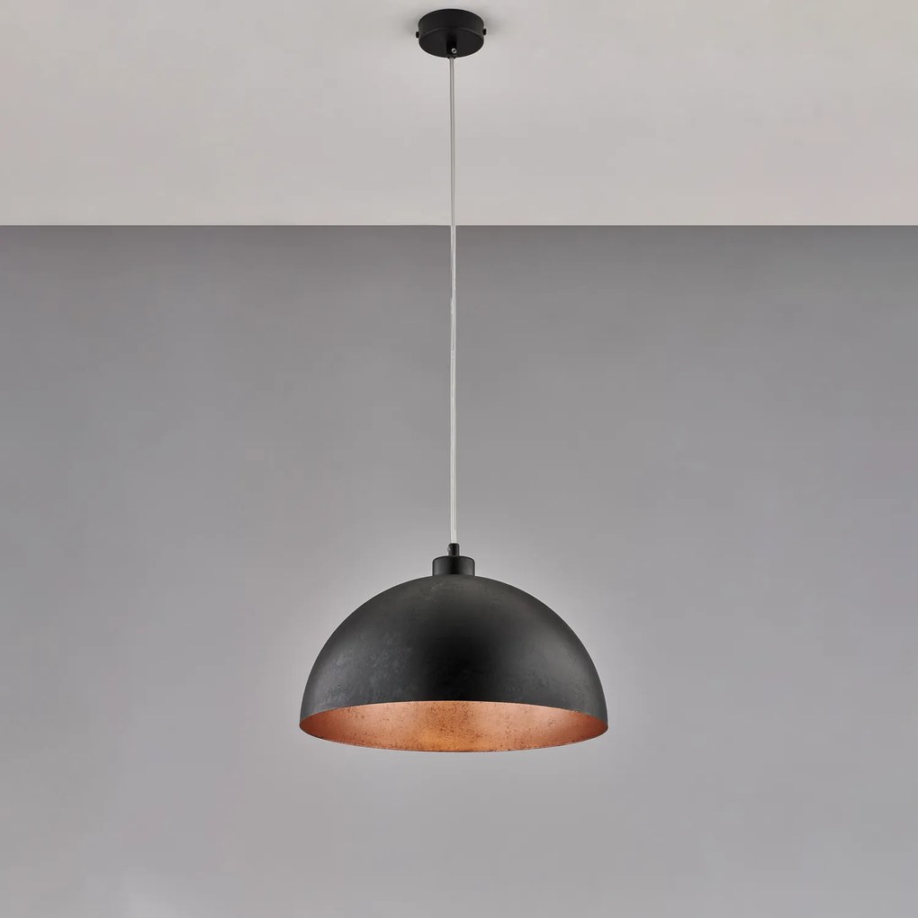 BeLight Marcus 1-light pendant lamp - ø 35 cm Nero/rame