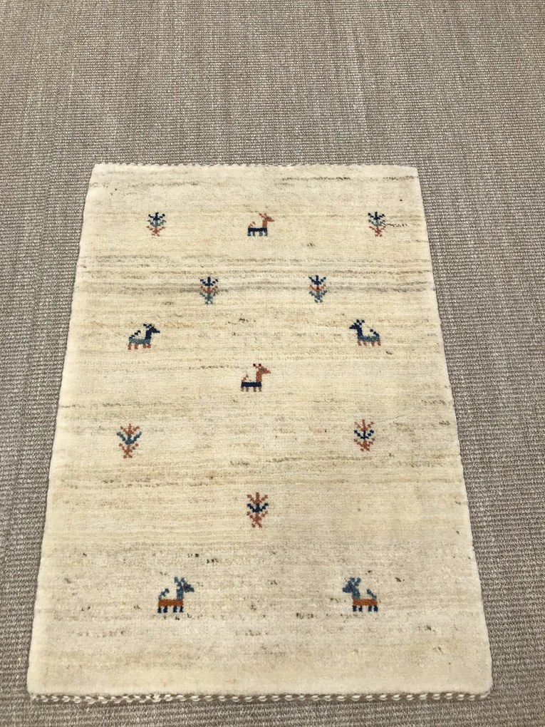 Gashguli Tappeto 90x60 Beige (Iran) Annodato A Mano