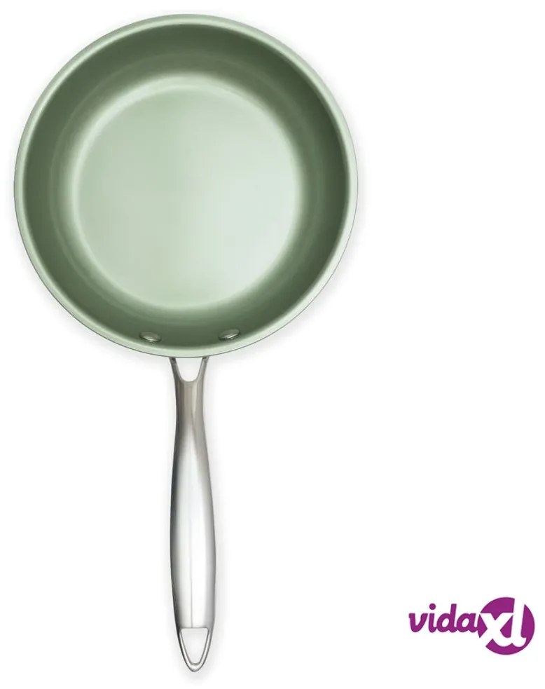 Just Vegan Padella ECO CeraVegan 20 cm in Acciaio Inossidabile Verde