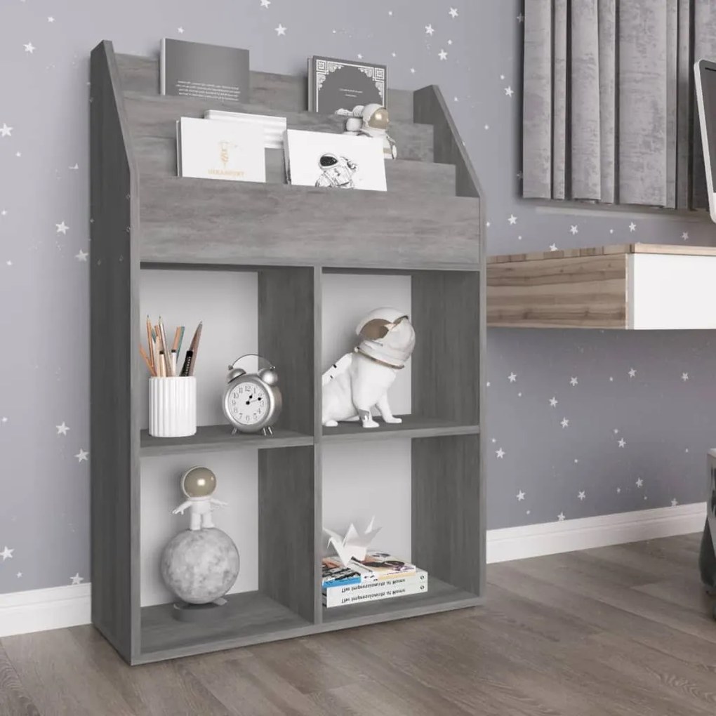 Portariviste Bambini Grigio Cemento 71x30x114 Cm Multistrato /