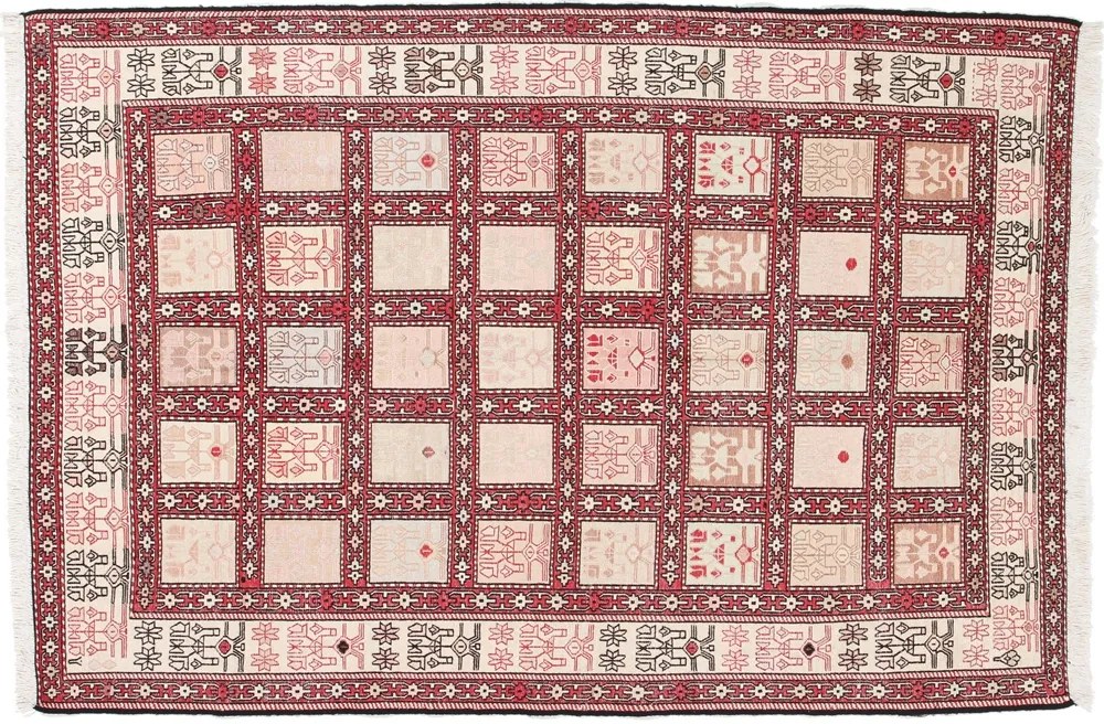 Kilim Tappeto 130 x 190 Beige (Iran) Annodato A Mano