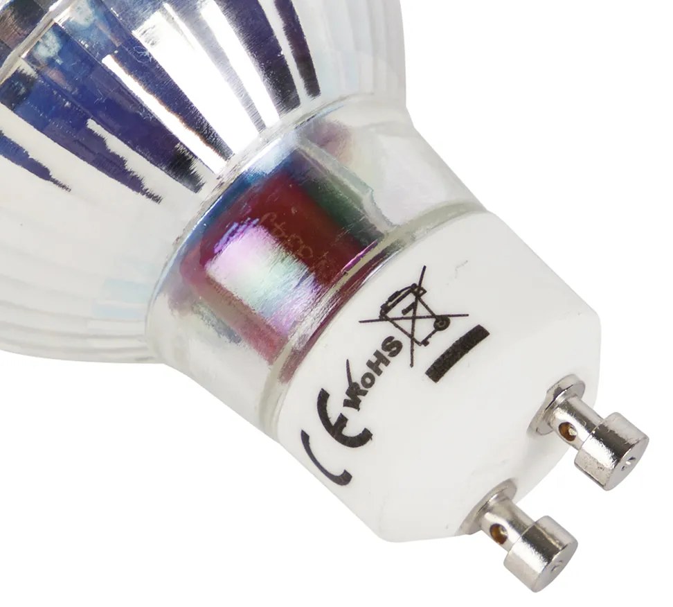 Set di 5 lampadine LED GU10 filamento fiamma 1W 80lm 2200K