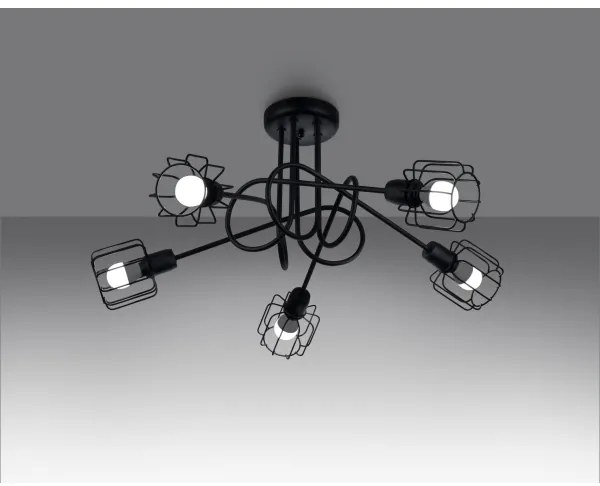 Sollux SL.1119 - Lampadario a stelo BELUCI 5xE14/40W/230V nero