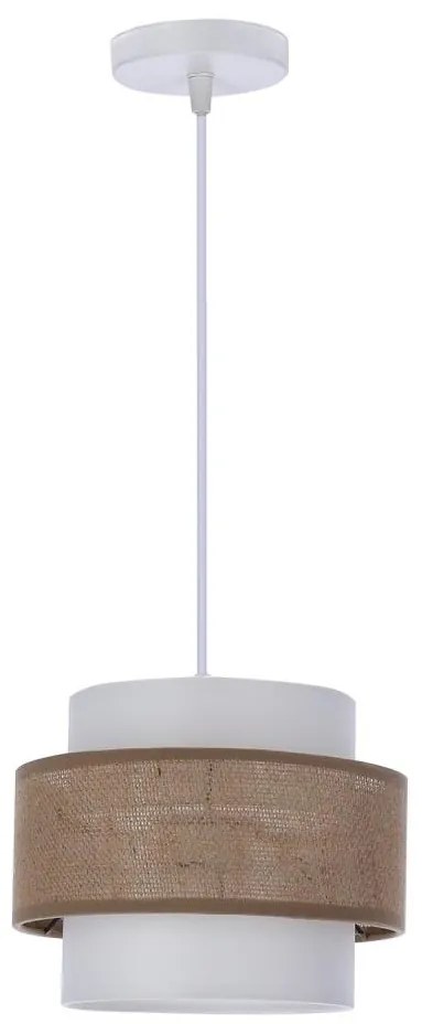 Lampadario a sospensione con filo JUTA 1xE27/40W/230V marrone/bianco